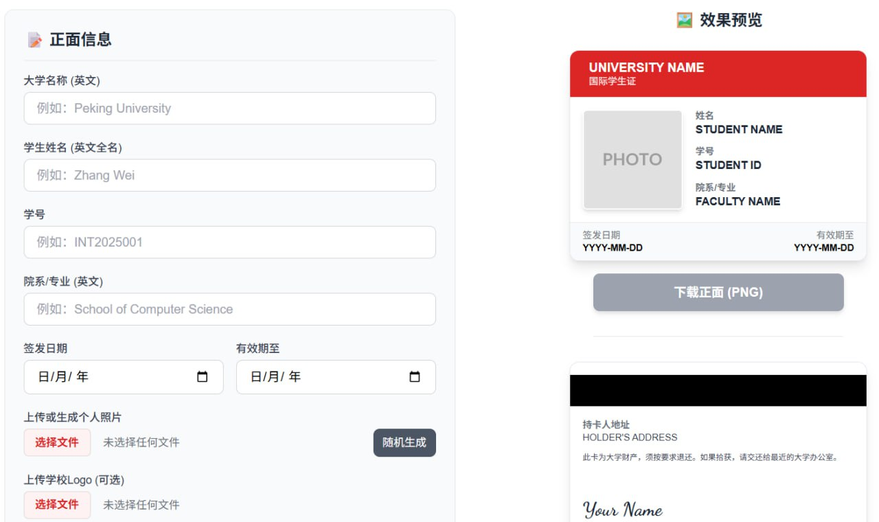 国际学生证生成器
